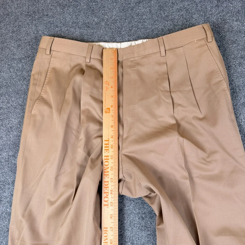 Brioni Pants Mens 36x32 Brown Pleated Cuffed 100% Wool Trousers Made in Italy